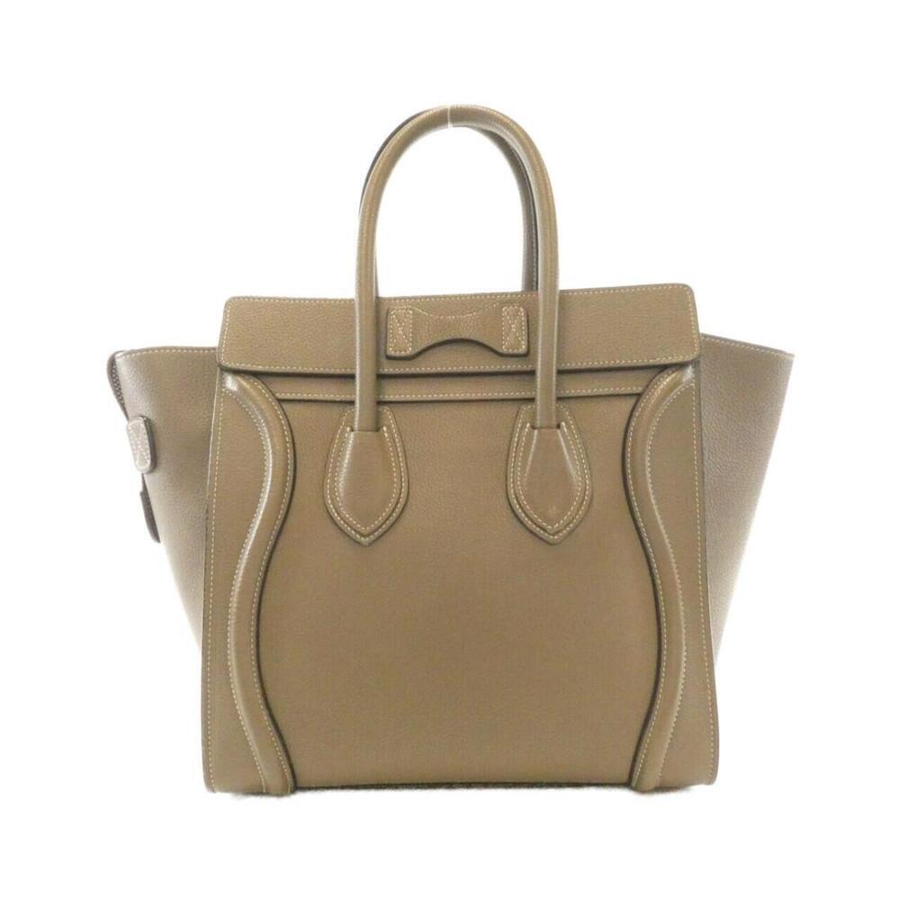 Celine drummed calfskin Luggage Tote leather dune taupe Gray